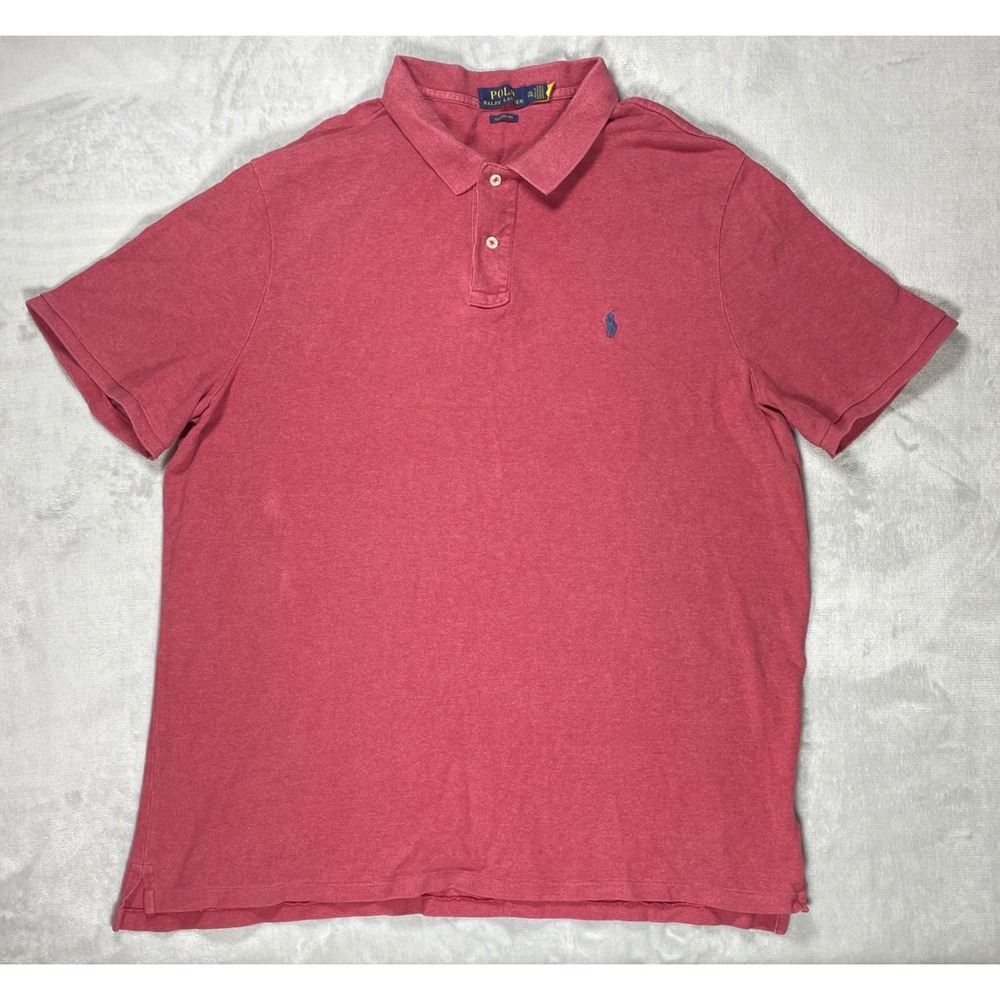 Polo Ralph Lauren Polo Shirt Men XXL Red Classic Fit Pony Logo Short Sleeve
